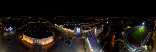 Stavropol Russia September 2020 Aerial View City Center Night Dynamo — Stock Photo, Image