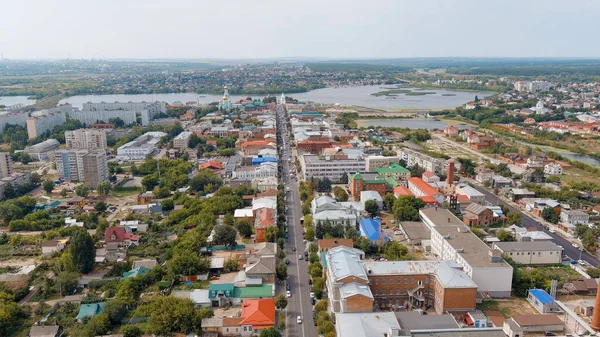 Syzran Rússia Vista Panorâmica Centro Histórico Cidade Sovetskaya Street Vista — Fotografia de Stock