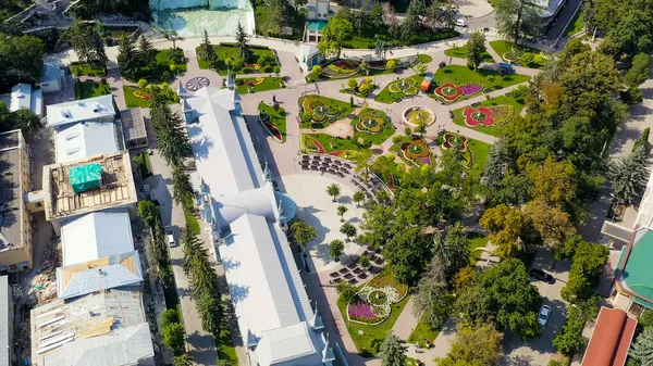 러시아 피아티 고르스크 Lermontov Gallery Park Flower Garden Aerial View — 스톡 사진
