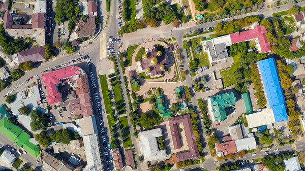 Pyatigorsk, Russia. Cathedral of Christ the Savior healing the lame under Ovechkin - Pyatigorsk Cathedral, Aerial View