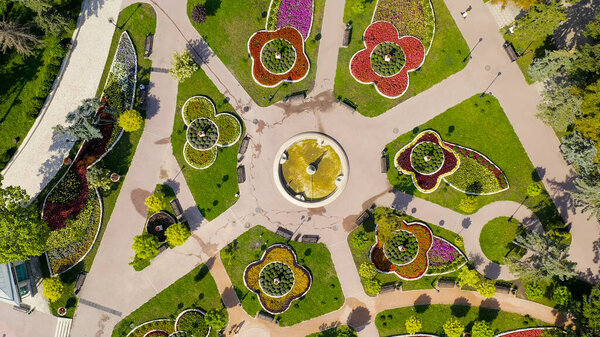 Pyatigorsk, Russia. Park Flower Garden, Aerial View