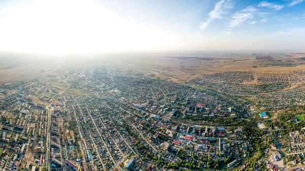 Elista Russland Stadtpanorama Morgen Luftaufnahme — Stockfoto