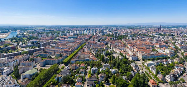 Страсбург Франция Панорама Центра Города Вид Воздуха Лето — стоковое фото