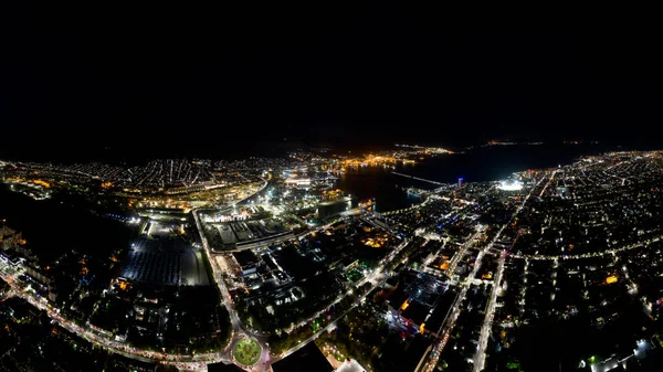 Noworosiysk Rosja Centralna Część Miasta Port Novorossiysk Bay Widok Powietrza — Zdjęcie stockowe