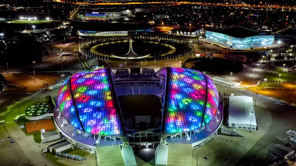 Sotschi Russland September 2021 Olympiapark Sotschi Fisht Arena Nachtbeleuchtung Sirius — Stockfoto