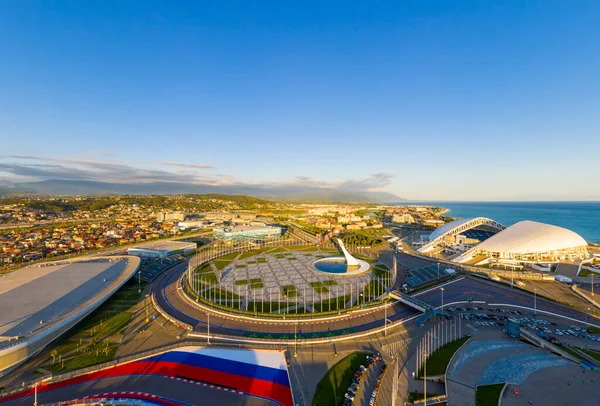 Sochi Rusia Septiembre 2021 Olympic Flame Circuit Fisht Arena Parque —  Fotos de Stock