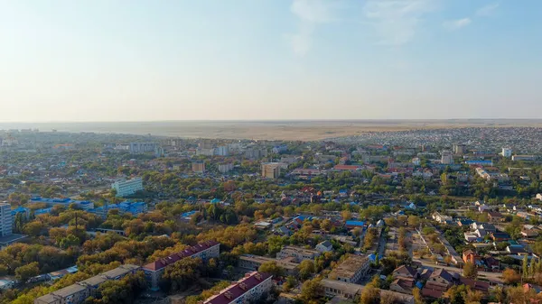 Elista Rusia Panorama Ciudad Por Mañana Vista Aérea — Foto de Stock