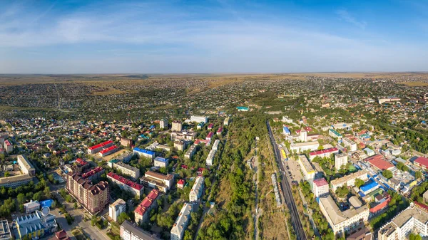 Elista Russland Stadtpanorama Morgen Luftaufnahme — Stockfoto