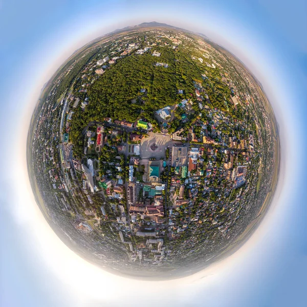 Ессентукі Росія Перемістити Місто Панорама Міста Під Час Заходу Сонця — стокове фото