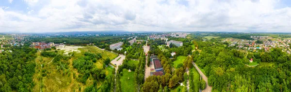 Εσεντούκι Ρωσία Πανόραμα Της Πόλης Συννεφιασμένο Καιρό Αεροφωτογραφία Πανόραμα 360 — Φωτογραφία Αρχείου