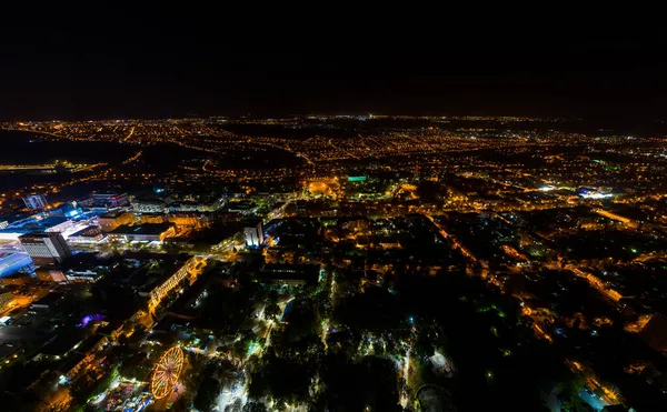 Черногория 2006 Вид Воздуха Центр Города Ночью Огни Ночного Города — стоковое фото