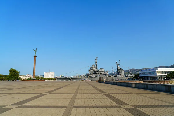 Novorossiysk Russia September 2020 Marine Station Cruiser Mikhail Kutuzov Stele — 图库照片