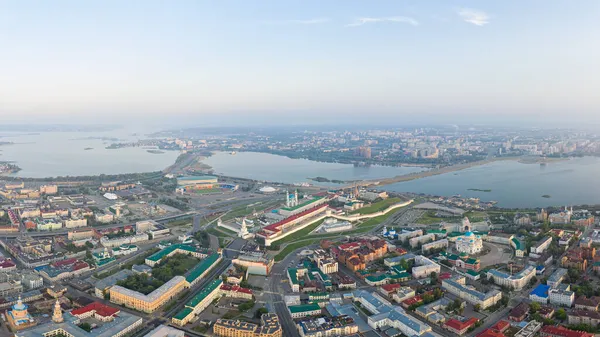 Vista Aérea Kremlin Kazan Durante Nascer Sol — Fotografia de Stock