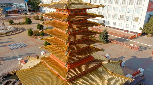 Elista Russia August 2021 Pagoda Seven Days Pagoda Central Lenin — Stock Photo, Image
