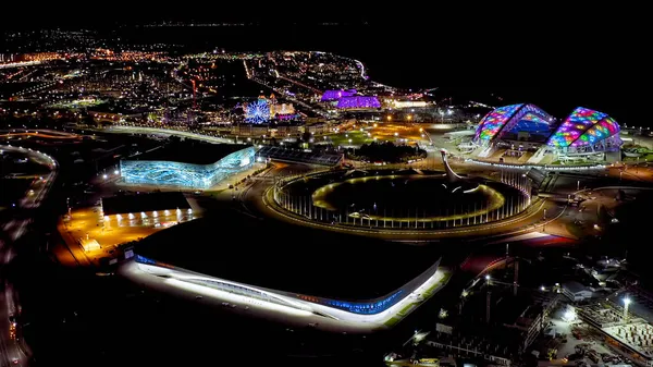 Сочи Россия Сентября 2021 Года Олимпийский Огонь Фишт Арена Адлер — стоковое фото