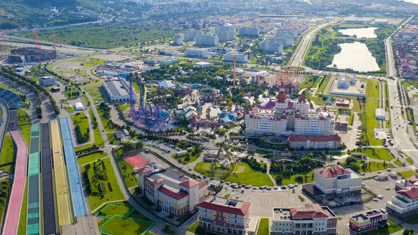 Sochi Rússia Setembro 2021 Sochi Amusement Park Hotel Bogatyr Horas — Fotografia de Stock