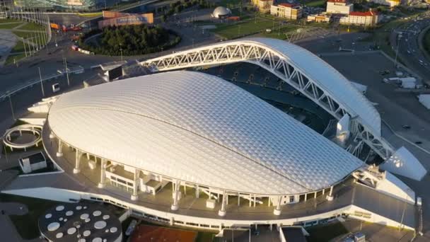 Sochi, Rusya. Fisht Arena - Olimpiyat Oyunlarının açılış ve kapanış yeri. Sochi 'deki Olimpik Park. Sirius Bölgesi. 4K — Stok video