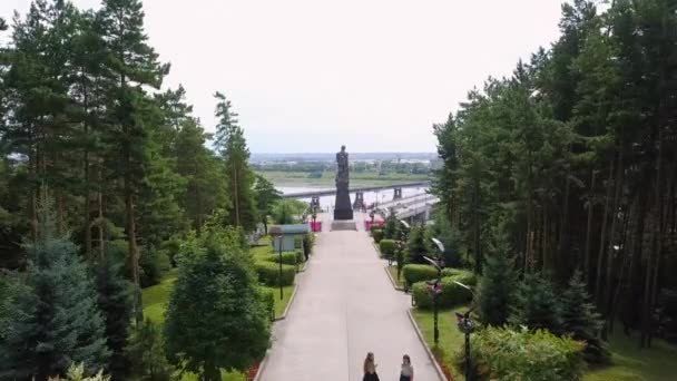 Μνημείο - Μνήμη στους μεταλλωρύχους του Kuzbass. Η πόλη του Κεμέροβο. Ρωσία. 4K — Αρχείο Βίντεο