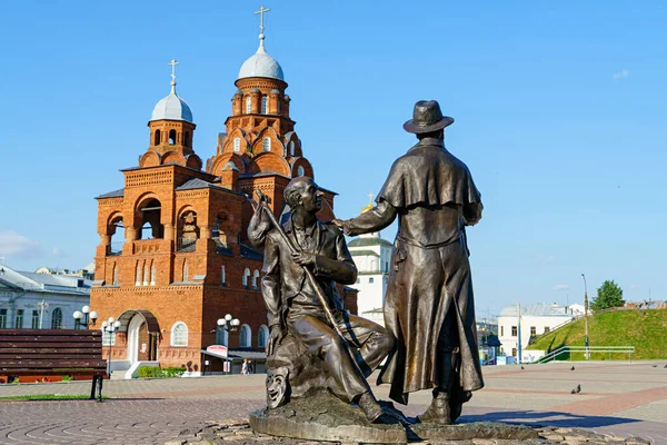 Vladimir Russia Agosto 2020 Monumento Agli Attori Provinciali Piazza Del — Foto Stock