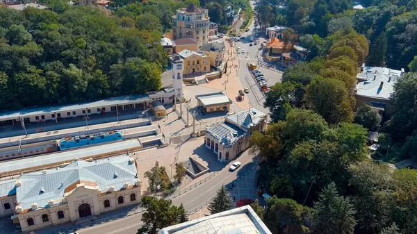 Kislovodsk Oroszország Augusztus 2021 Vasútállomás Kislovodsk Aerial View — Stock Fotó