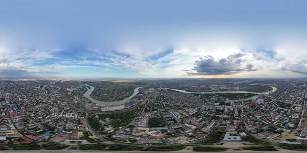 Krasnodar Russland August 2020 Sommer Luftbild Der Stadt Panorama 360 — Stockfoto