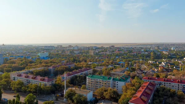 Elista Rusya Sabahleyin Şehrin Panorama Hava Manzarası — Stok fotoğraf