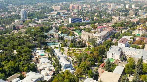 Pyatigorsk Rusia Lermontov Galería Parque Flower Garden Vista Aérea —  Fotos de Stock