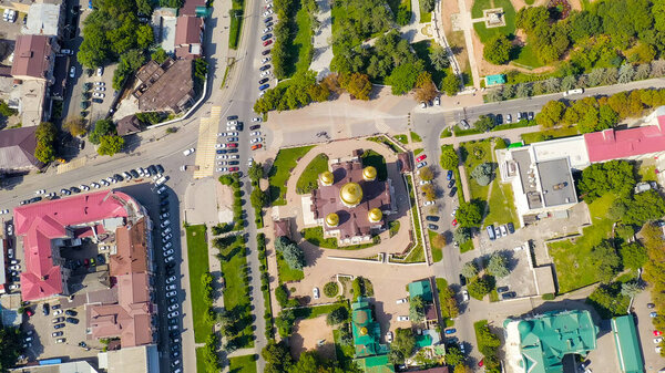 Pyatigorsk, Russia. Cathedral of Christ the Savior healing the lame under Ovechkin - Pyatigorsk Cathedral, Aerial View