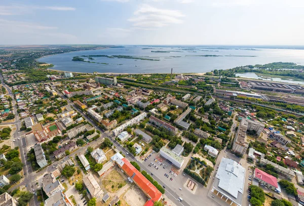 Syzran Russia Aerial Panorama Central Part City Volga View — Stock Photo, Image