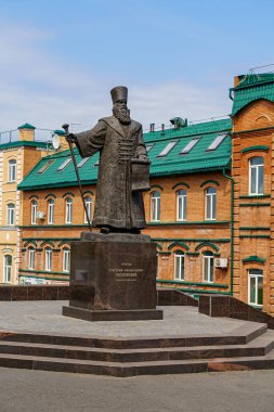 Syzran, Rusya - 21 Ağustos 2021: G.A. Anıtı Kozlovsky. Voivode Grigory Afanasyevich Kozlovsky, Syzran şehrinin kurucusu.