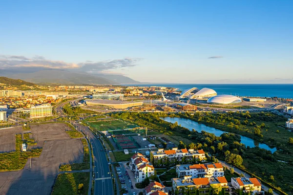 Sochi Rusia Septiembre 2021 Villa Olímpica Vista Panorámica Del Parque —  Fotos de Stock