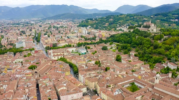 Brescia Italia Parte Central Ciudad Vista Aérea Verano — Foto de Stock