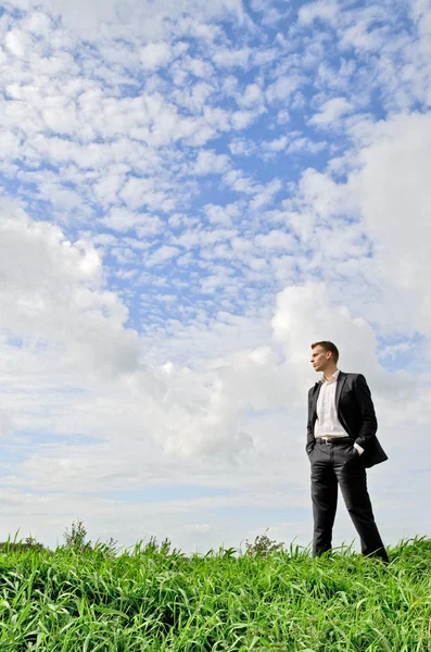 Businessman on a hill — Stock Photo, Image