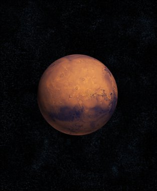 arka planda yıldızlarla gezegeni mars