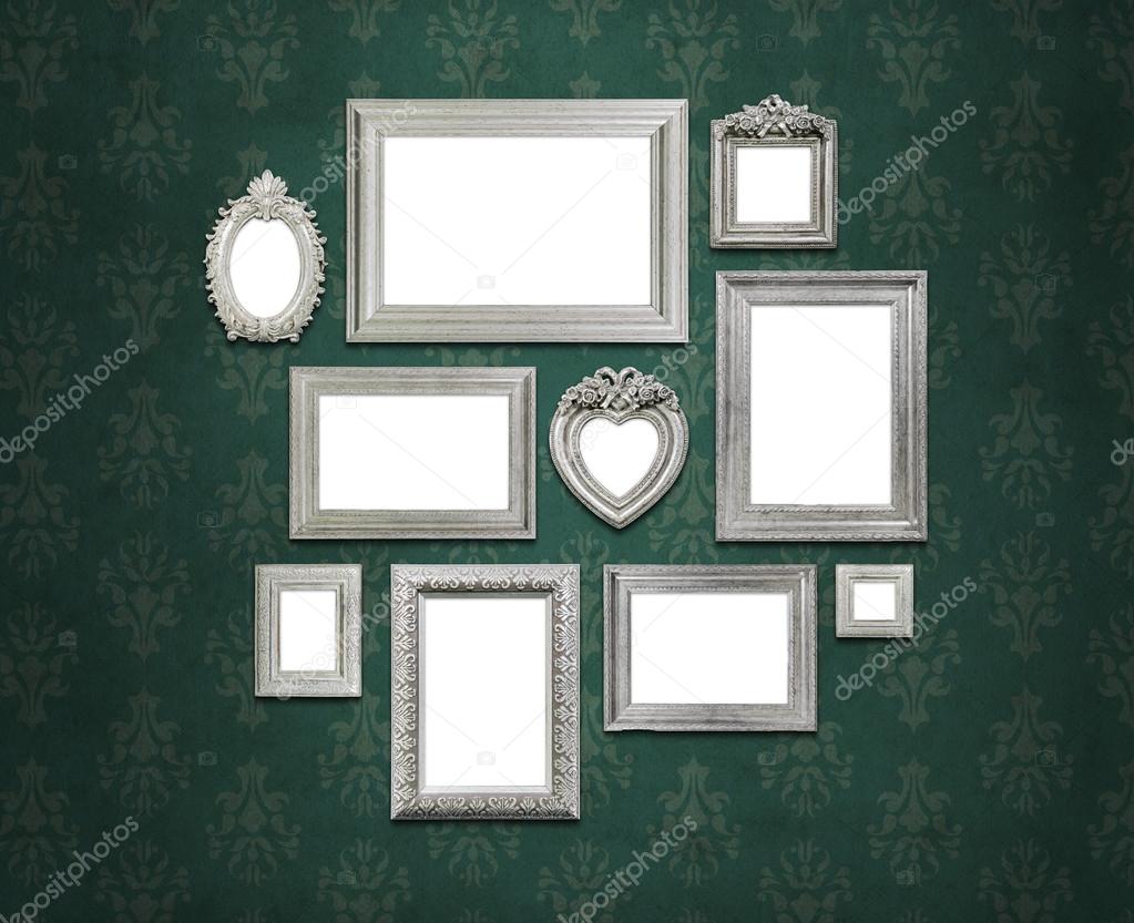 set of empty family or portrait frames