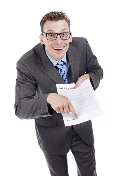 Salesmen sign here — Stock Photo, Image