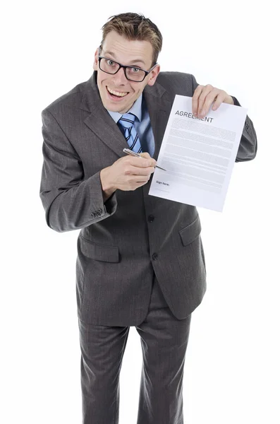 Salesmen sign here — Stock Photo, Image