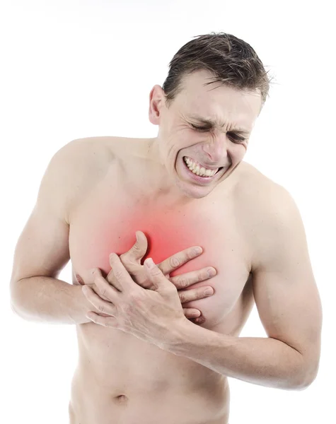 Боль в груди — стоковое фото