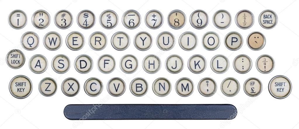 Old typewriter buttons