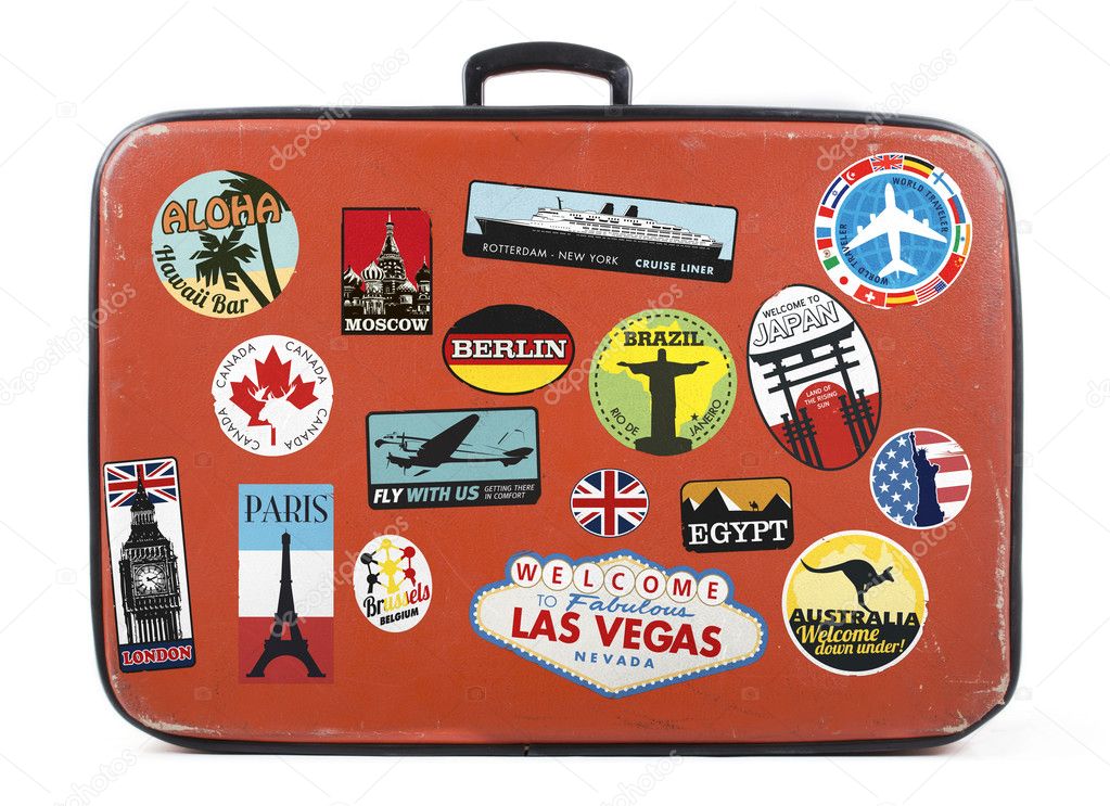 old suitcase stickers