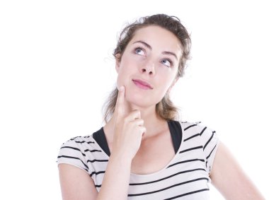 düşünme genç güzel kadın