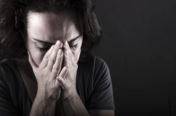 Close up van depressieve vrouw — Stockfoto