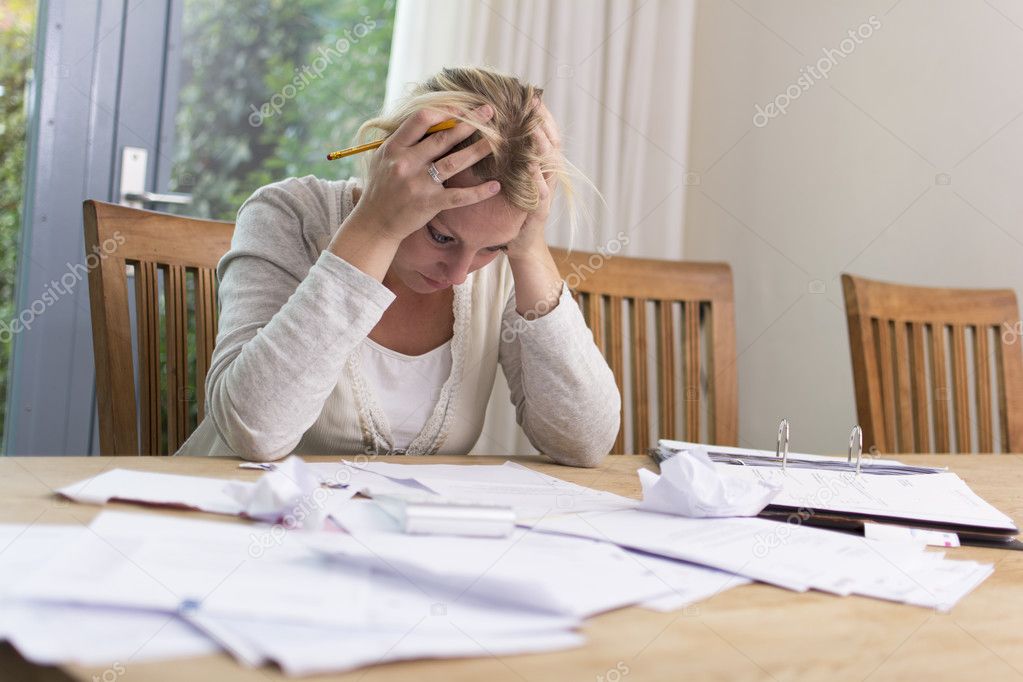 Woman with financial problems.