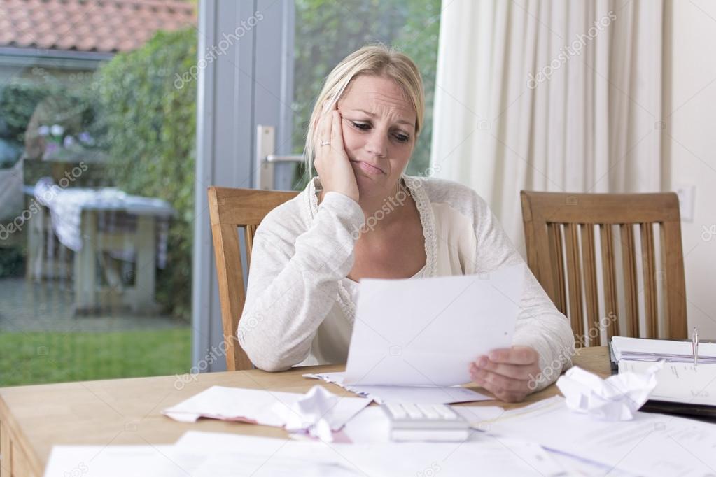 Woman worried about debts