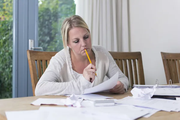 Woman in financial problems — Stock Photo, Image