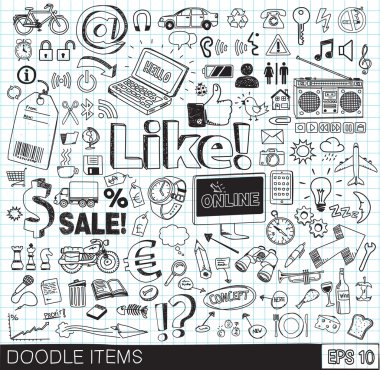 Doodle icons vector image