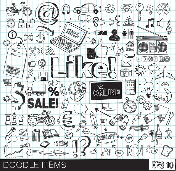 Doodle pictogrammen vector afbeelding — Stockvector