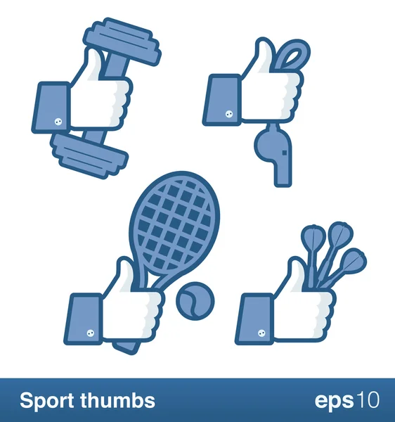 Esporte como polegares — Vetor de Stock