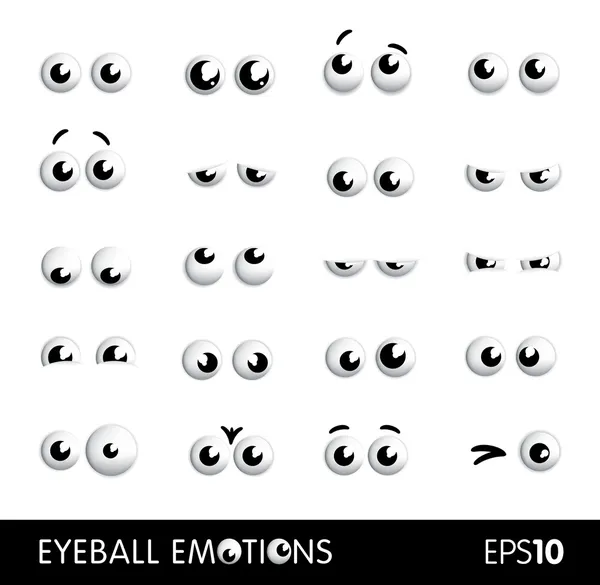 Vektorové vtipné kreslené oči — Stockový vektor