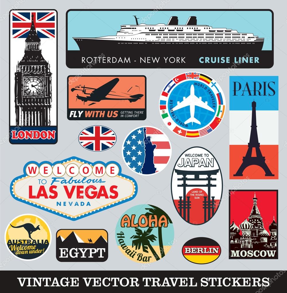 travel stickers vector art stock images depositphotos